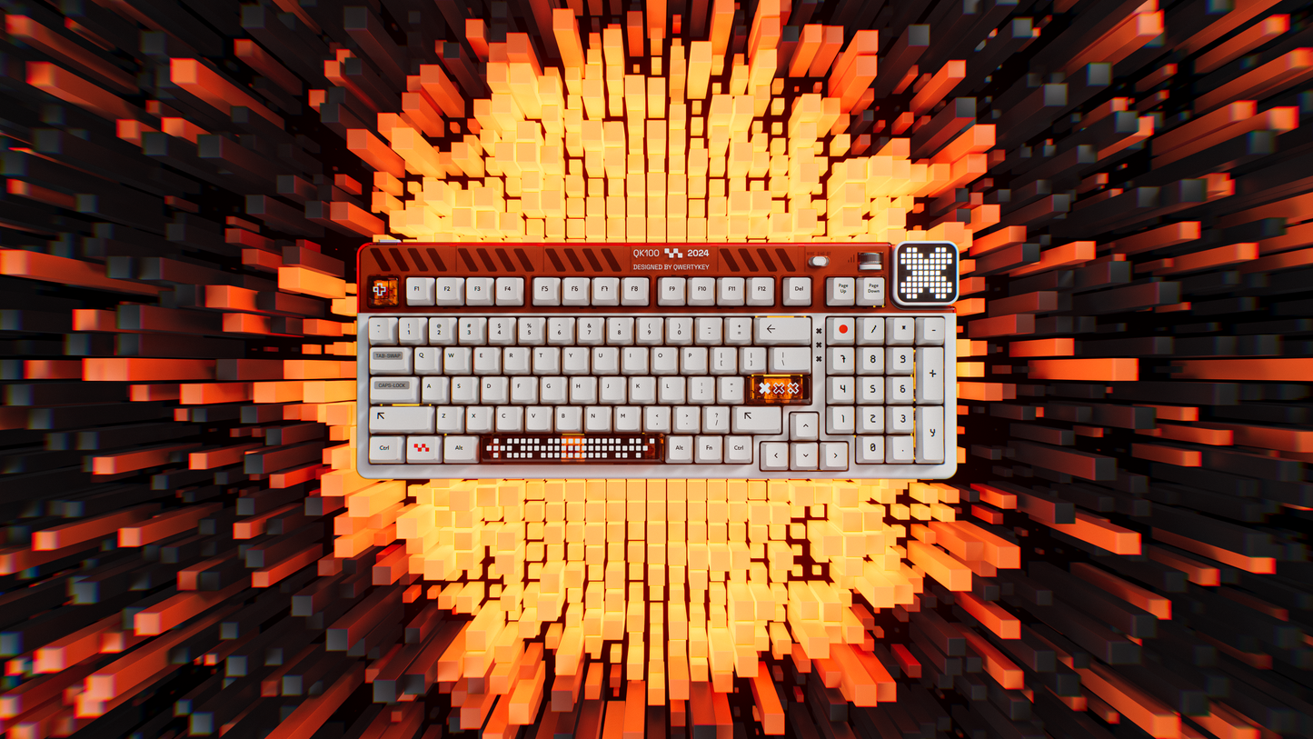 QwertyKey100 Apex Hotswap RGB Pixel Screen Bluetooth Gasket Mount Mechanical Gaming Keyboard