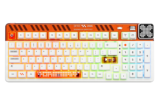 QwertyKey100 Apex Hotswap RGB Pixel Screen Bluetooth Gasket Mount Mechanical Gaming Keyboard