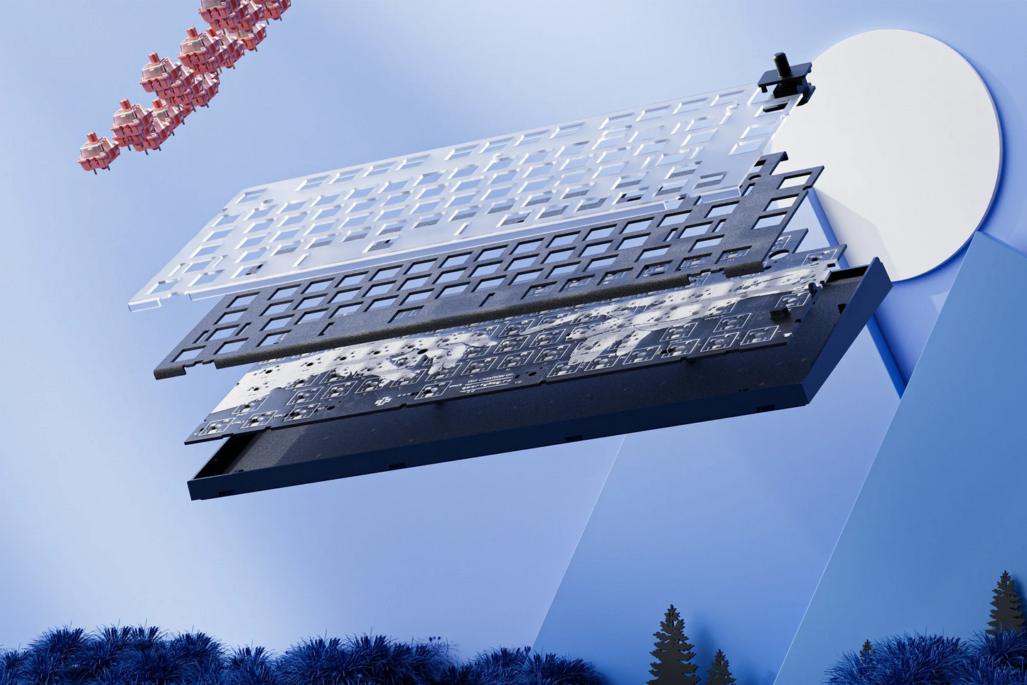 QwertyKey75 Carpathian Bluetooth Wireless Hotswap RGB VIA/QMK Gasket Mounted Gaming Mechanical Keyboard