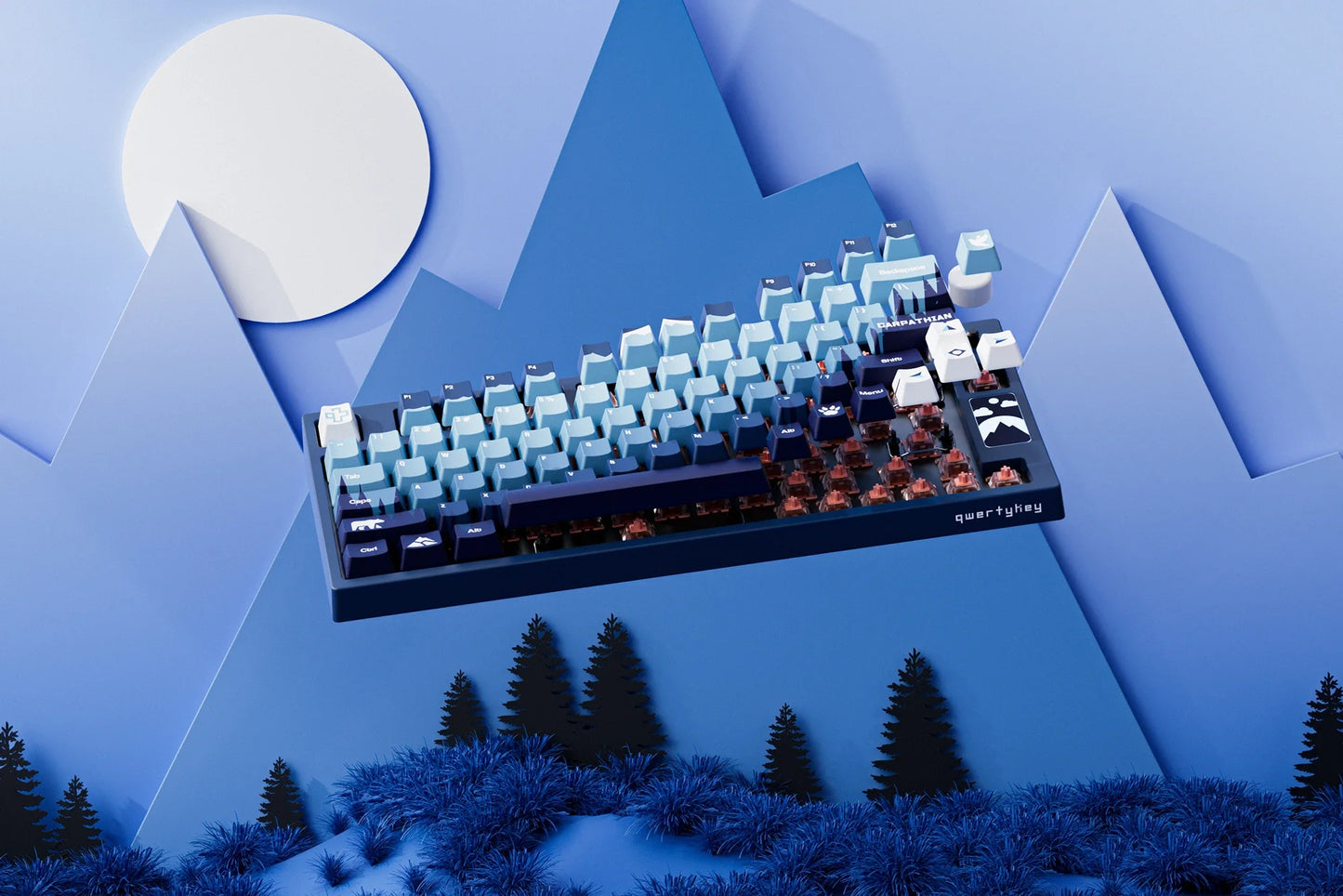 QwertyKey75 Carpathian Bluetooth Wireless Hotswap RGB VIA/QMK Gasket Mounted Gaming Mechanical Keyboard